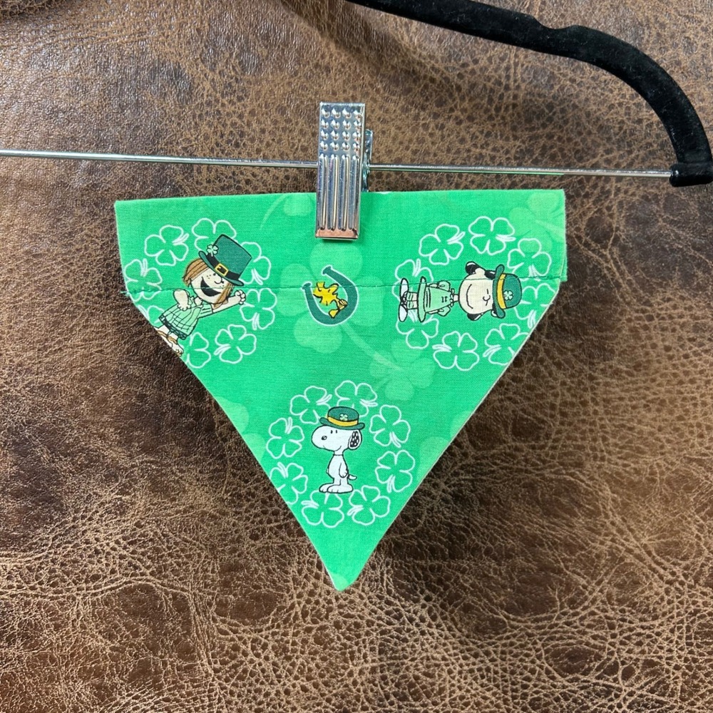 Peanuts Snoopy Lucy Green St. Patricks Day Dog Collar XS/S‎ Dog Pet